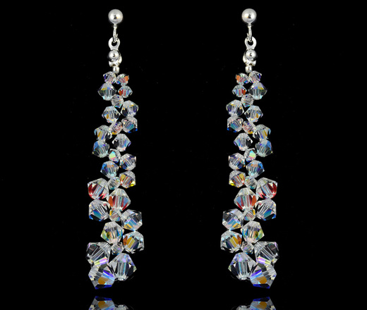 1299 naszyjnik srebrny 925 kryształowy Crystal AB na ślub