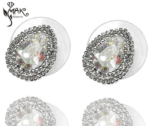 Kol 686/16 KOLCZYKI ślubne, cyrkonie sztyft Piękne