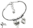 BR889 dla mamy BRANSOLETKA z GRAWERUNKIEM laser serce stópki