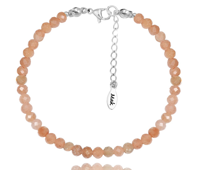 1728/13 bransoletka srebrna 925 z kamieniem słonecznym