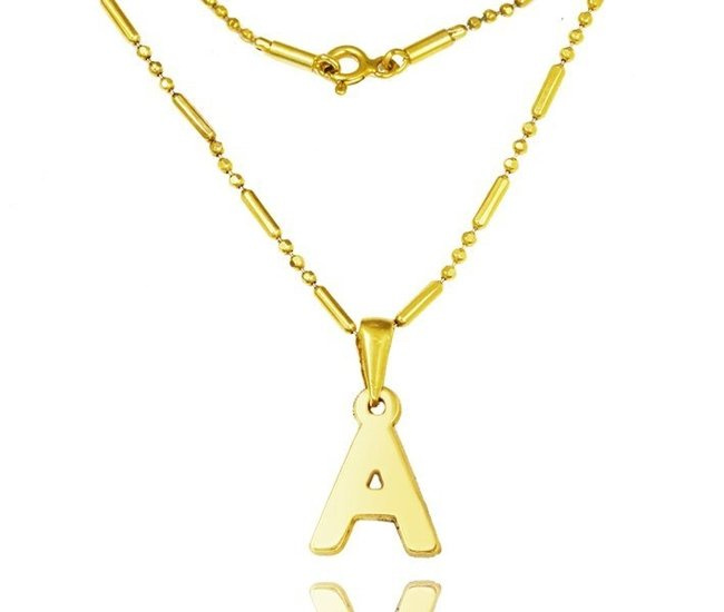 1132 naszyjnik z literką, alfabet, dowolny inicjał złoty