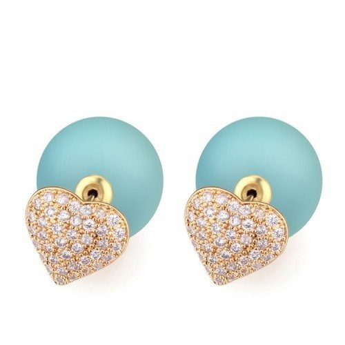 KOL599/260  KOLCZYKI ŻÓŁTE ZŁOTO PERŁA TRIBAL