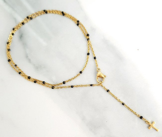 1232/13 naszyjnik złoty stalowy z krzyżykiem