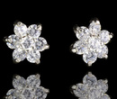 480/170 kolczyki srebrne w kształcie kwiatuszków