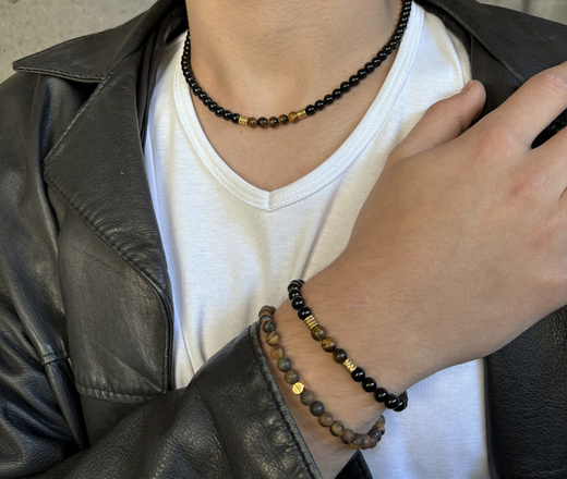 1707/2 bransoletka męska kamienie naturalne