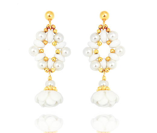 1501 komplet srebrny 925 pozłacany z perłami