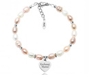 1645/1 bransoletka z grawerem dla mamy perły naturalne stal szlachetna 