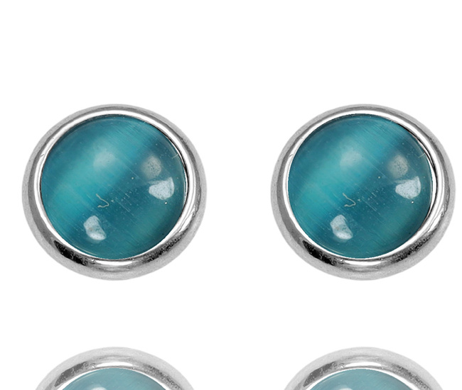 Niebieskie kolczyki z kamieniem naturalnym ze stali szlachtnej 1778