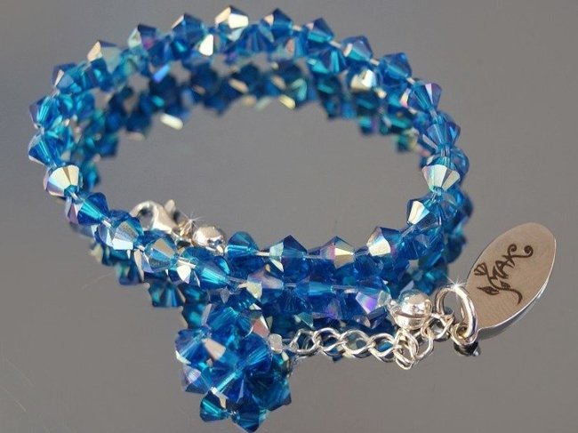 BR166 CAPRI BLUE BRANSOLETKA KRYSZTAŁY SWAROVSKI ELEMENTS