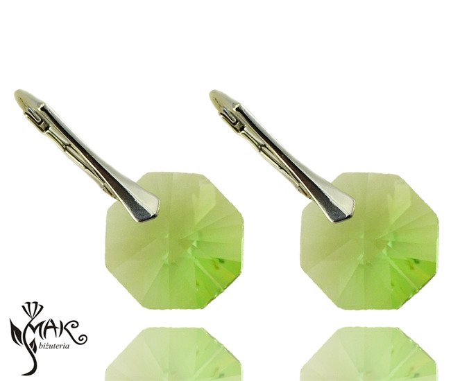 KOL379 KOLCZYKI SWAROVSKI 14 MM PERIDOT