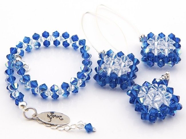 KPL179 CRYSTAL/CAPRI BLUE KOMPLET KRYSZTAŁY SWAROVSKI ELEMENTS